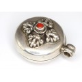 veche amuleta tibetata "  Visvavajra ". argint & coral. Buthan